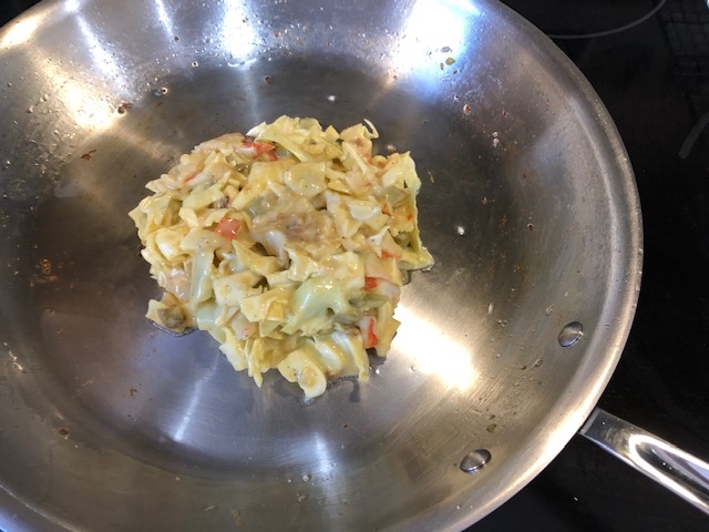 Okonomiyaki in pan